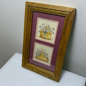 Mary Roff Theorem Painting Ltd Edition Numbered Print Pair Flower Basket Framed